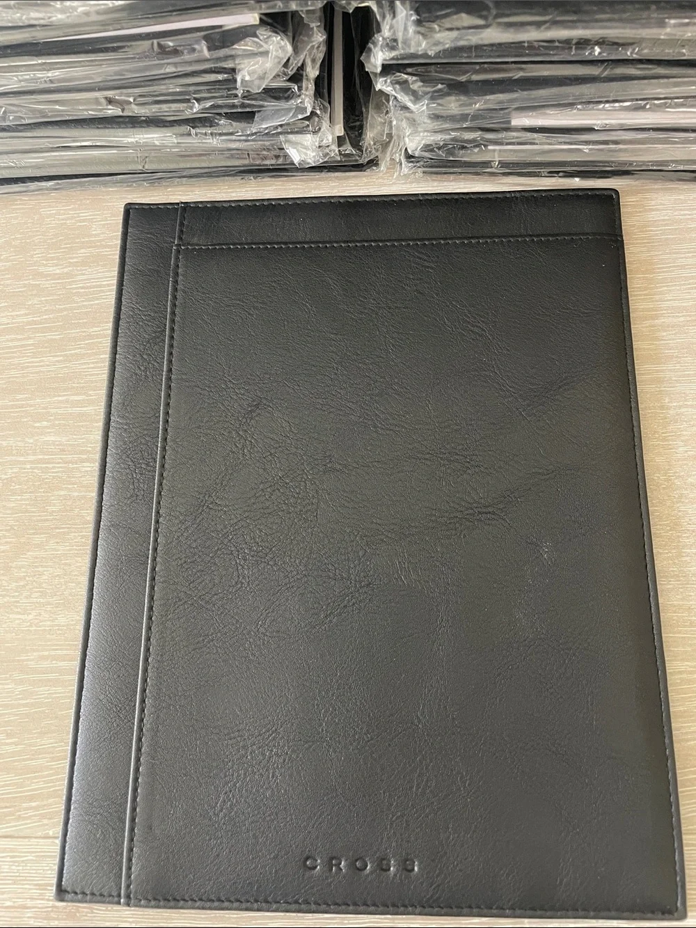 30 Cross Pen Black Leather Padfolio With Cross Branded 24 Page Note Pads